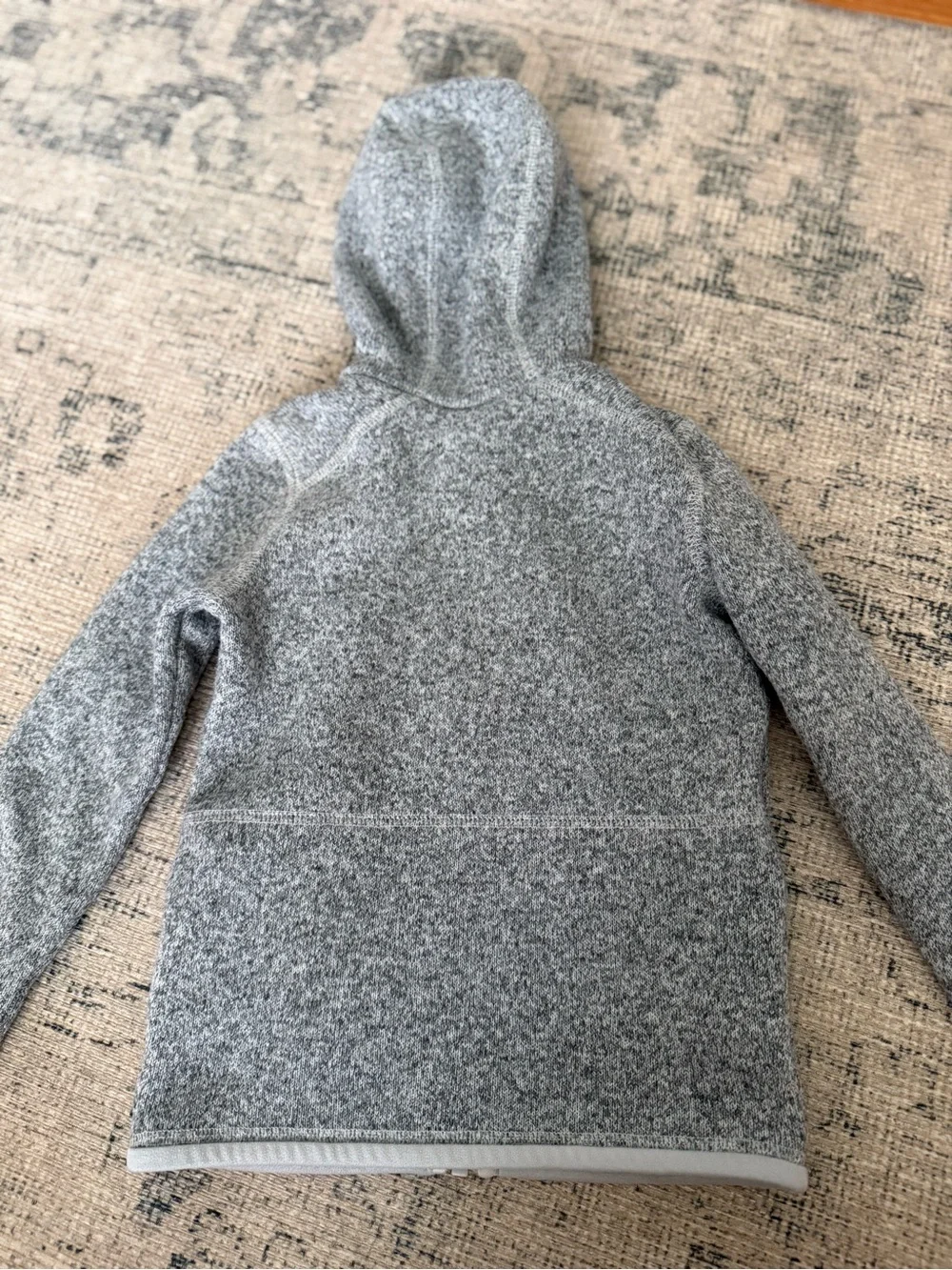 Patagonia Kids Heather Gray Full-Zip Hooded Fleece Jacket